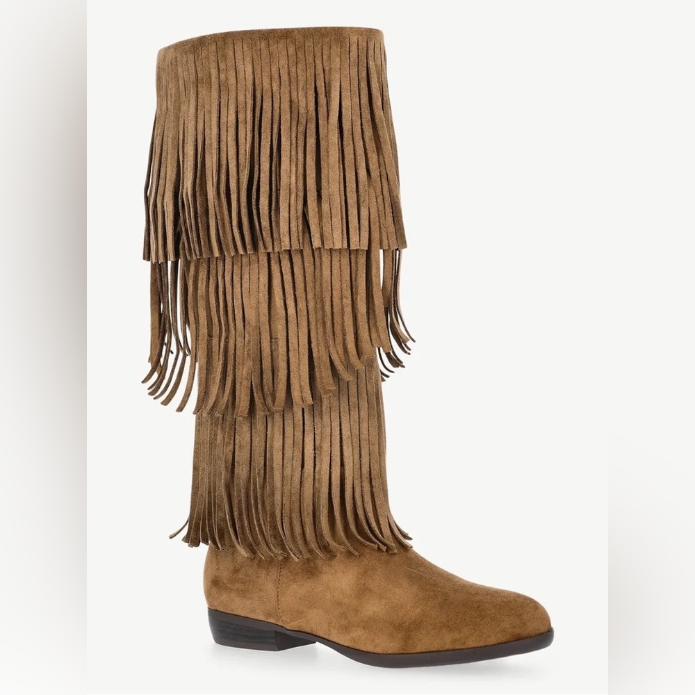 No Boundaries Tall Faux Suede Fringe Boots - Picture 3 of 8